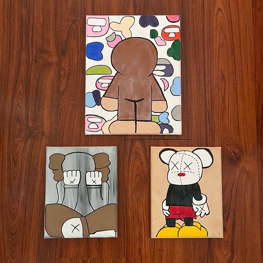 Kaws and Bape Canvas Paintings